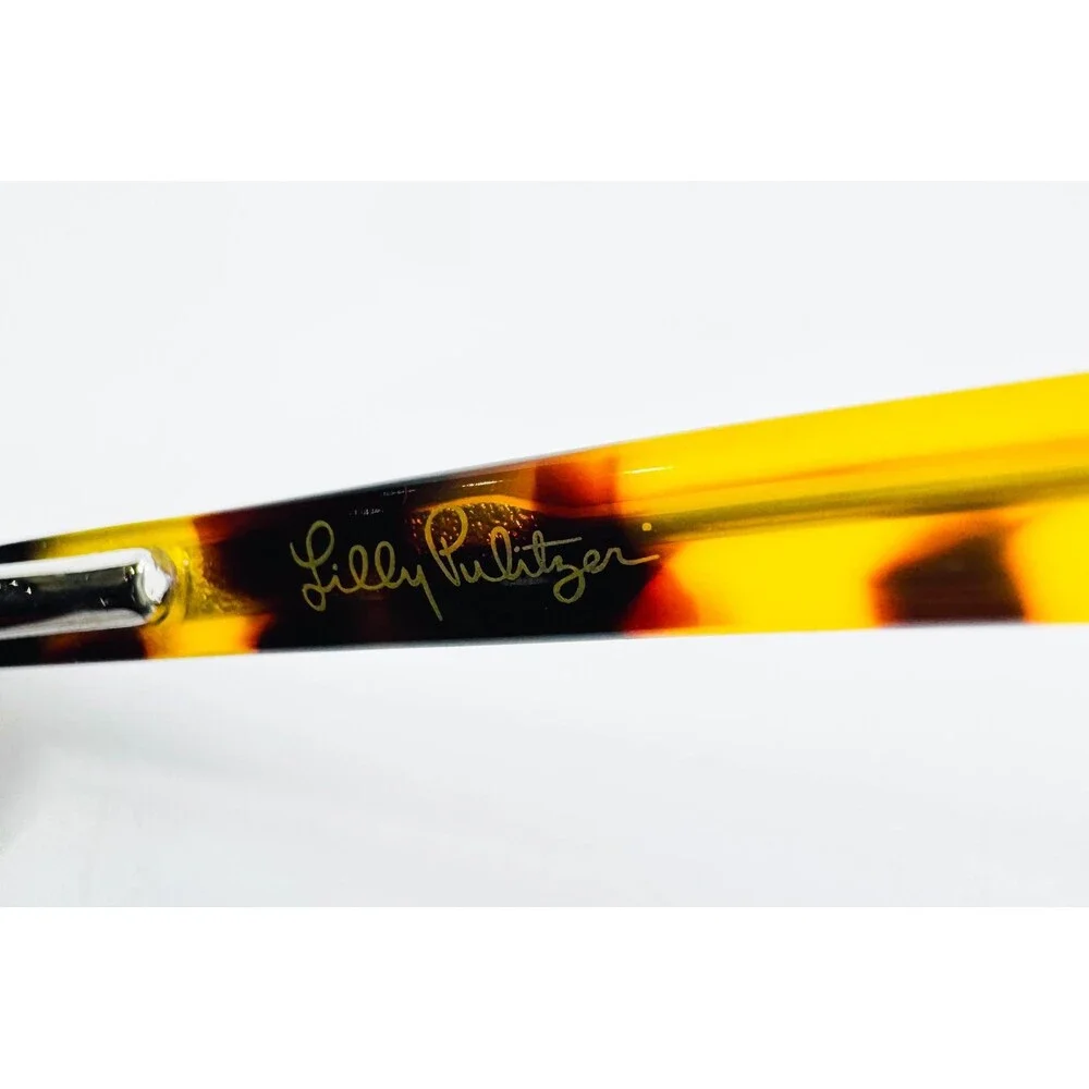Lilly Pulitzer Eyeglasses Womens Navy Gold Belina Tortoise Cat Eye 52-16-135